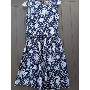 Brooks Brothers Women Navy Nautical Convertible Sleeveless Dress‎ Size 4